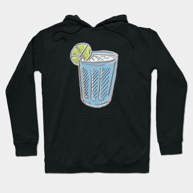 Ice Cube With Tea Lemon Vintage Illustration Hoodie by Merchsides